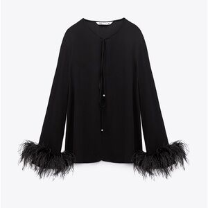 ZARA FEATHER BLOUSE